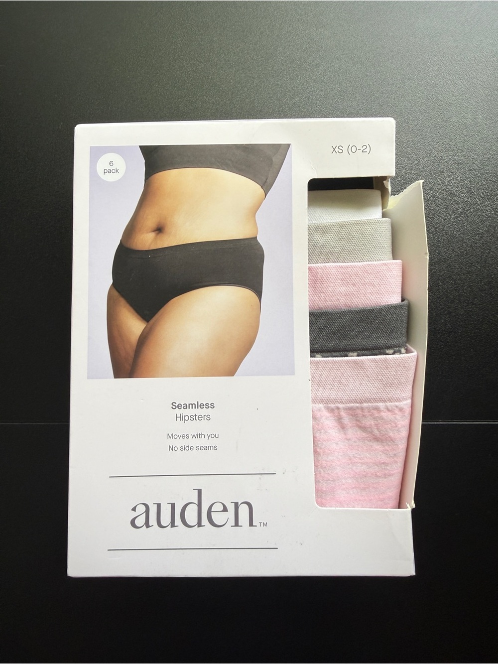 Auden Seamless Hipster Underwear 6 Pack Womens XS 0-2 NIB Multi Colored